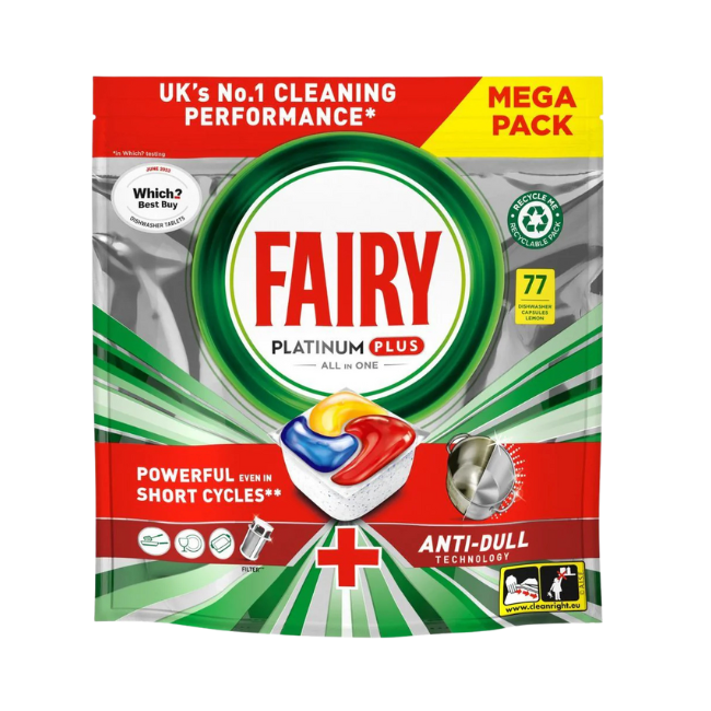 FAIRY PLATNIUM PLUS DISWASHER TABLETS 77 PACK