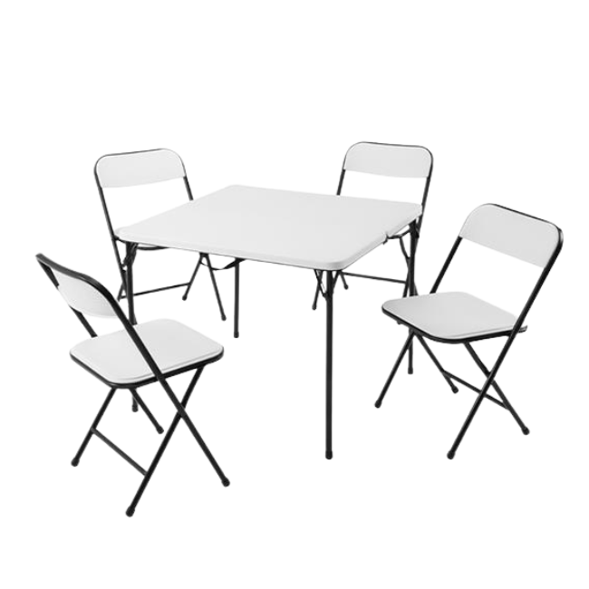 FOLDING TABLE AND 4 CHAIRS IN 1 BOX - WHITE - Bandon Co-op and Retail ...