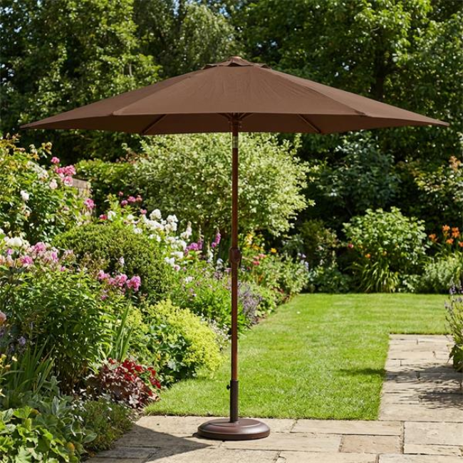ALUM 3M PARASOL WITH LED'S AND TILT -GREY - Image 2