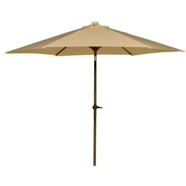 ALUM 3M PARASOL WITH LED'S AND TILT -TAUPE