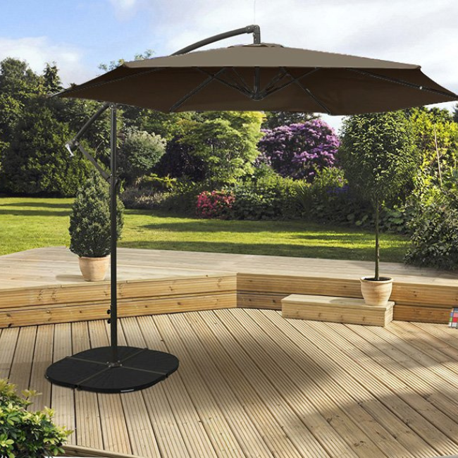 ALUM OVERHANG PARASOL 3M -TAUPE