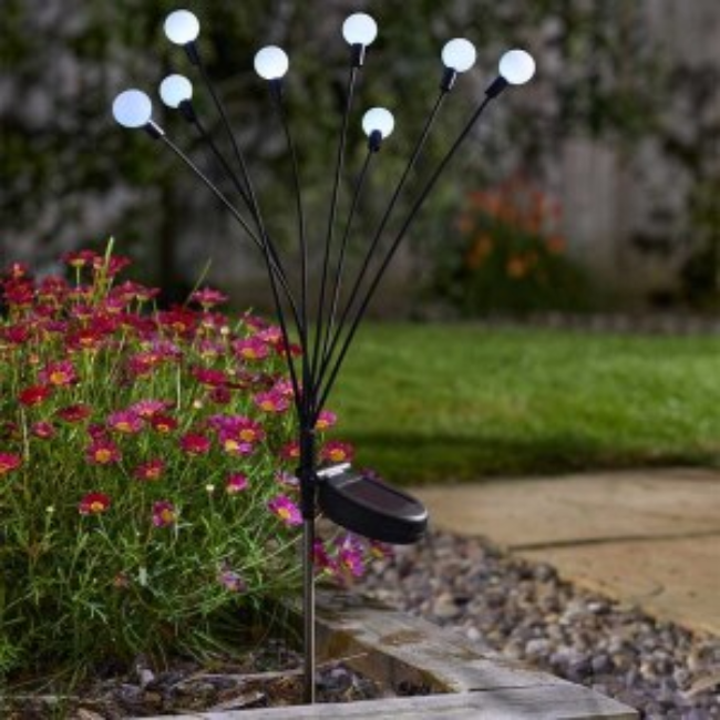 8-STEM GLOGLOBES COOL WHITE STAKE LIGHT