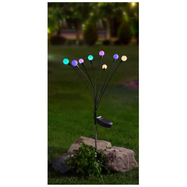 8-STEM GLOGLOBES MULTI COLOURED STAKE LIGHT
