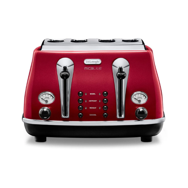 DELONGHI RED 4 SLICE TOASTER | CTOM4003.R