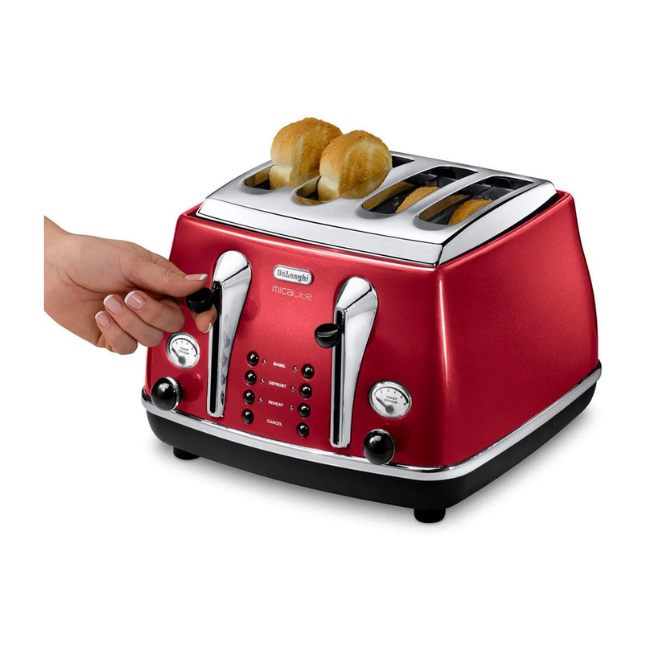 DELONGHI RED 4 SLICE TOASTER | CTOM4003.R - Image 2