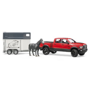BRUDER WAGON WITH HORSE TRAILER & 1 HORSE