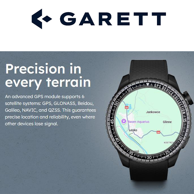 SMART WATCH GARETT COMPASS GPS BLACK STEEL - Image 2