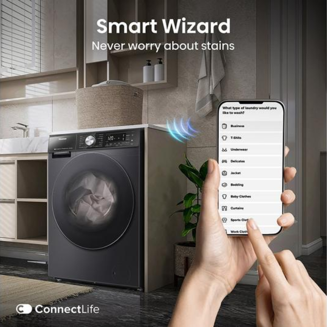 HISENSE 5S SERIES 10.5KG AUTO DOSING WIFI WASHER DRYER | WD5S1045BB - Image 3