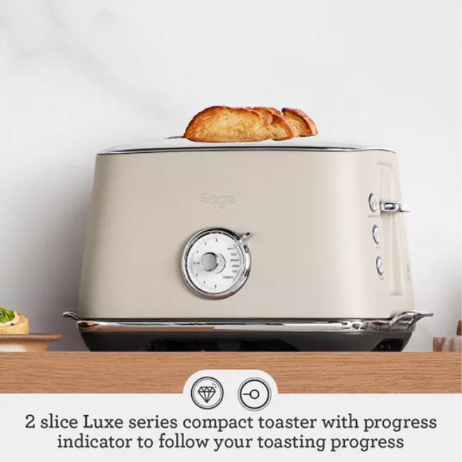 SAGE TOAST SELECT LUXE TOASTER STA735ALM4GUK1 - ALMOND NOUGAT - Image 2