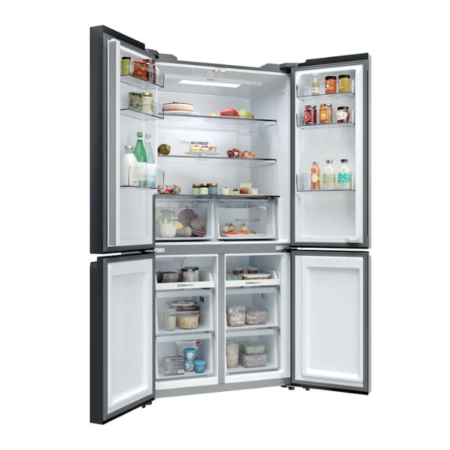 HAIER CUBE 90 SERIES 3 MULTI DOOR FRIDGE FREEZER SLATE BLACK HCR39F19ENPT - Image 2