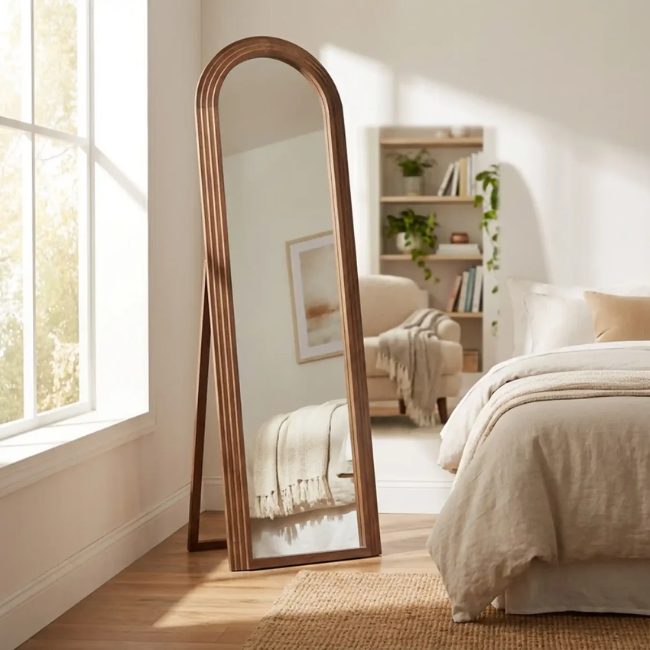 STEP ARCHED FLOOR MIRROR - NATURAL - Image 2