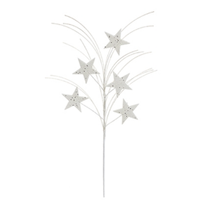 WHITE GLITTER STAR SPRAY - 75CM