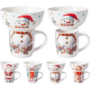 XMAS BOWL MUG - 4 ASS