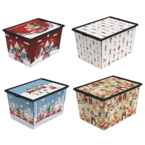 XMAS STORAGE BOX 50LTR - 4 ASSORTED