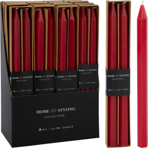 8 HOUR RED CANDLE SET 27CM - 2PCE