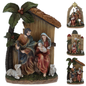 BOXED NATIVITY SCENERY 21CM - 3 ASS