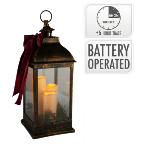3 CANDLE LANTERN W/BOW