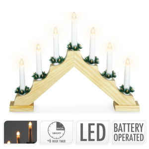 BATTERY CANDLEBRIDGE W/ TIMER - NATURAL