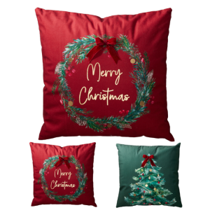 RED/GREEN CHRISTMAS CUSHION COVER 45X45CM