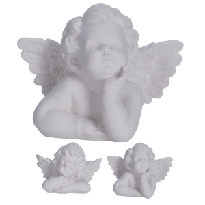 WHITE ANGEL DECORATION 13CM - 2 ASS