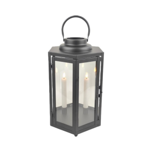 LED SQUARE LANTERN BLACK 23X37CM