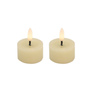 LED TEALIGHTS IVORY SET OF 2 4.5CM