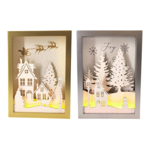 LED FLYING REINDEER FOREST 25CM