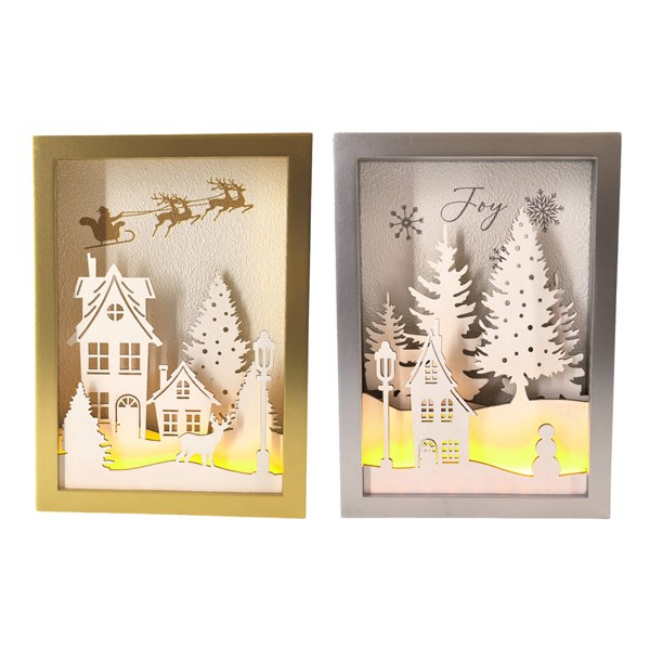 LED FLYING REINDEER FOREST 25CM