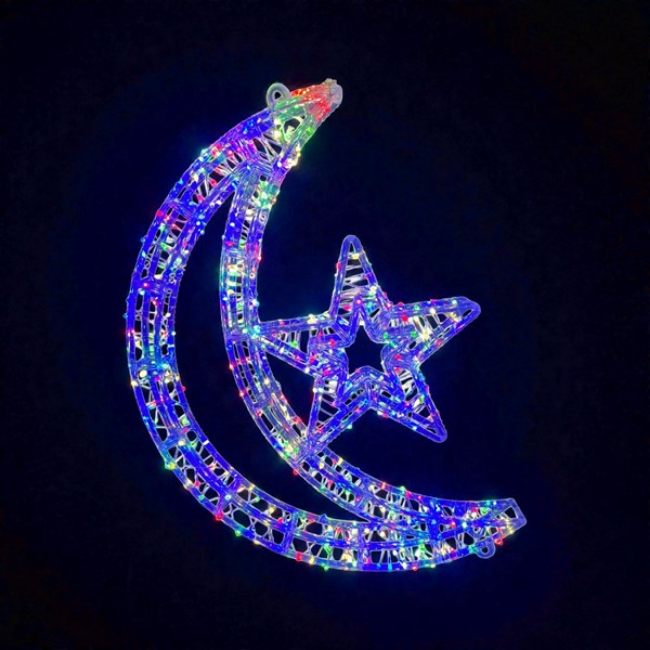 LED (500L) MOON MULTI COLOURED 30X42CM