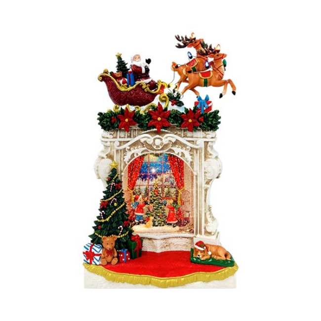SANTA FIREPLACE SPINNER 26.5CM