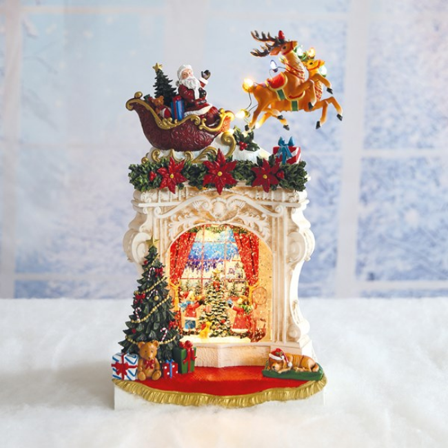 SANTA FIREPLACE SPINNER 26.5CM - Image 2
