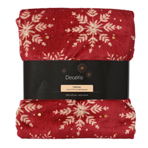 RED/GOLD SNOWFLAKE THROW