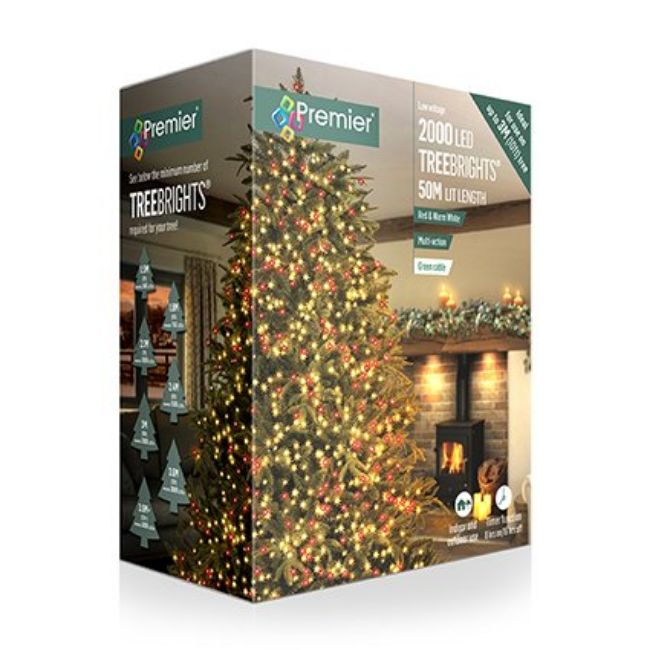 MULTIACTION RED AND WARM WHITE LED TREEBRIGHTS W/ TIMER - 2000