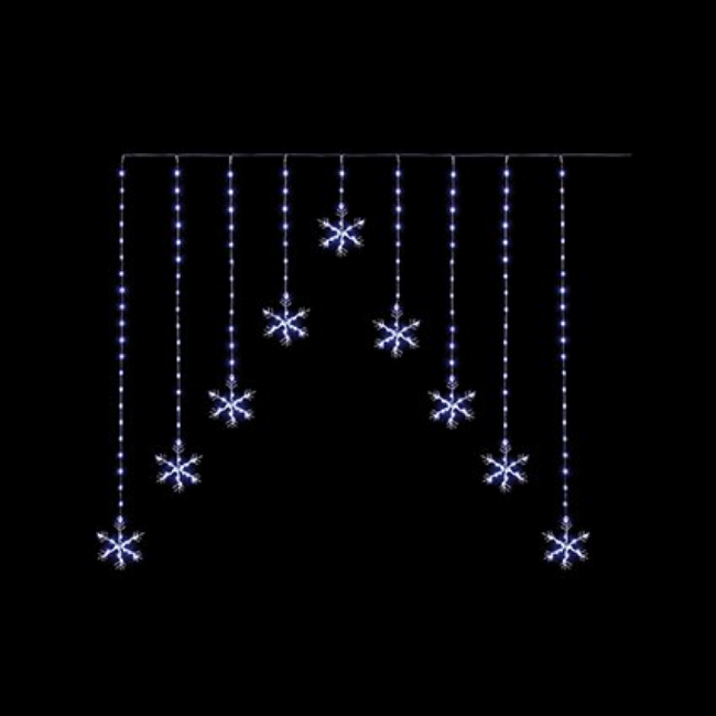 FLEXIBRIGHTS SNOWFLAKE CURTAIN COOL WHITE LED - 1.2X1.2M - Image 2