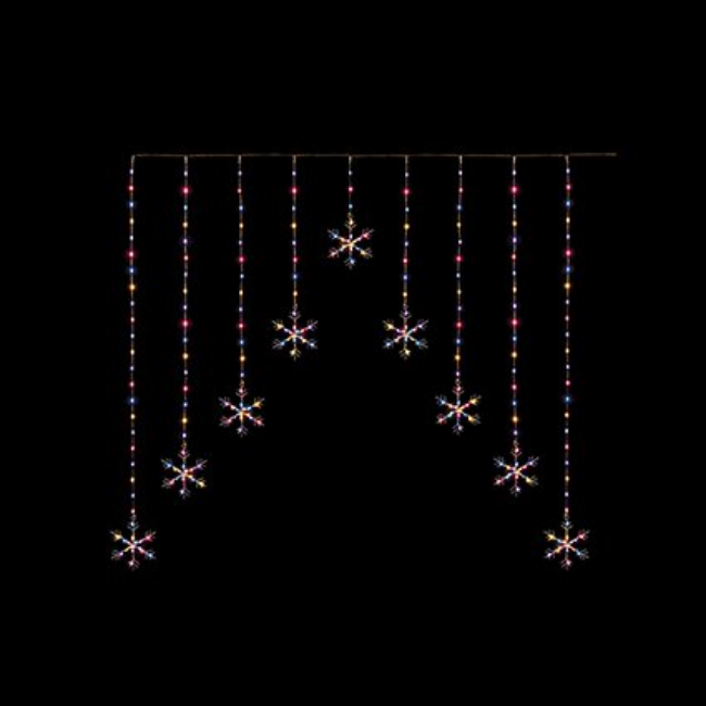 FLEXIBRIGHTS SNOWFLAKE CURTAIN RAINBOW LED - 1.2X1.2M - Image 2