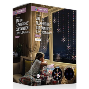 FLEXIBRIGHTS SNOWFLAKE CURTAIN RAINBOW LED - 1.2X1.2M