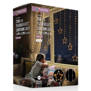 FLEXIBRIGHTS STAR CURTAIN WARM WHITE LED - 1.2X1.2M