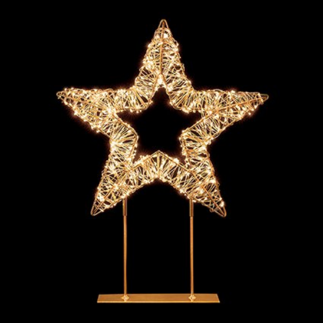 ROSE GOLD TABLETOP STAR WITH TWINKLING LED - 45CM - Image 2