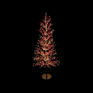 LIT RED BERRY TREE W/ WARM WHITE LED - 1.5M