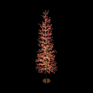 LIT RED BERRY TREE W/ WARM WHITE LED - 2.1M