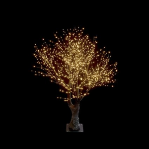 LIT TWINKLING BLACK TREE W/ WARM WHITE LED - 1.5M