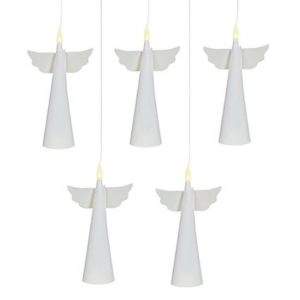 BATTERY OPERATED 5PC FLOATING ANGEL CANDELS - 15CM