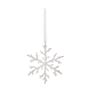 WHITE SEQUIN SNOWFLAKE - 19CM