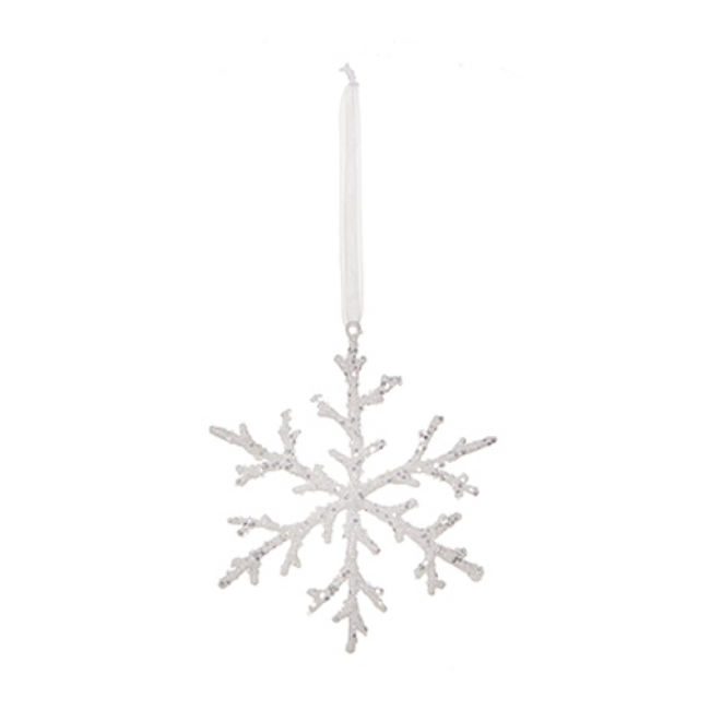 WHITE SEQUIN SNOWFLAKE - 19CM