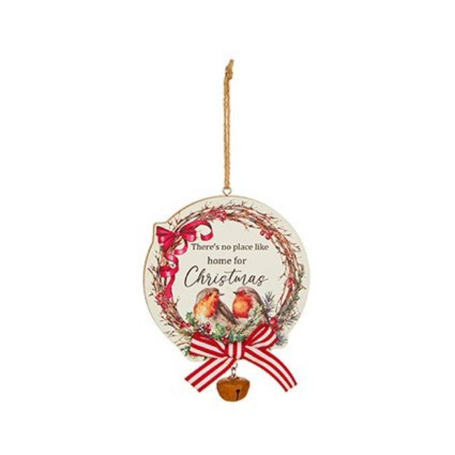 "There's No Place Like Home for Christmas" Hanging Plaque - 15CM