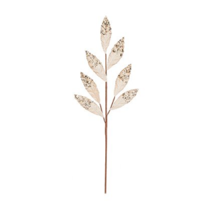 CHAMPAGNE GOLD SEQUIN LEAF STEM - 63CM
