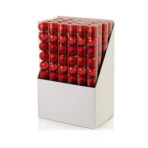 RED SHATTERPROOF BAUBLE 10PK - 60MM