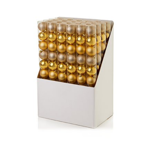 GOLD SHATTERPROOF BAUBLE 10PK- 60MM