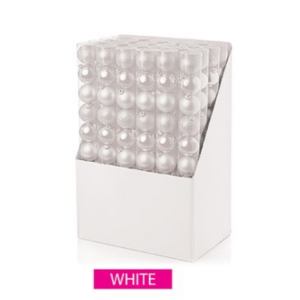 WHITE SHATTERPROOF BAUBLE 10PK - 60MM
