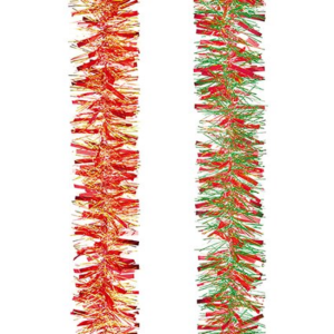 GOLD/RED OR GREEN/RED MIXED CHUNKY TINSEL 2MX10CM - 2 ASST.